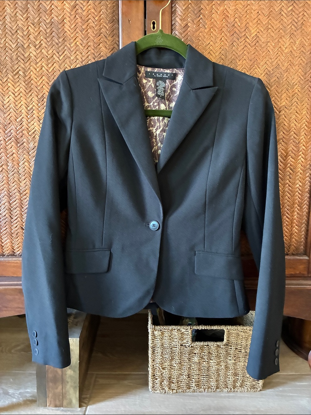 Laundry By Shelli Segal Black Single-Button Blazer with Laced Back
